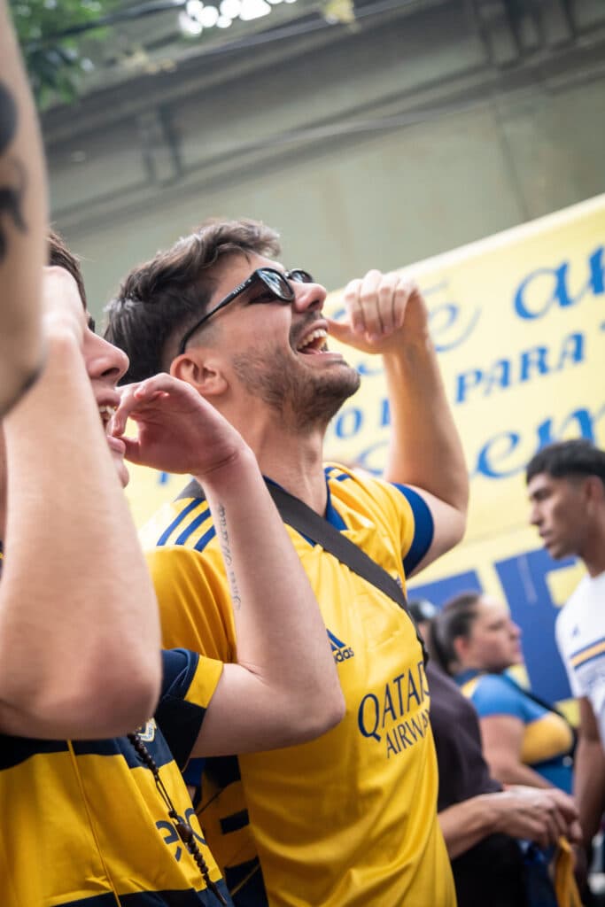 Fans singing before a match